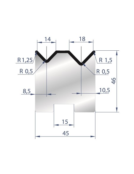 2053 - 2V Dies - Self-centering dies 88°