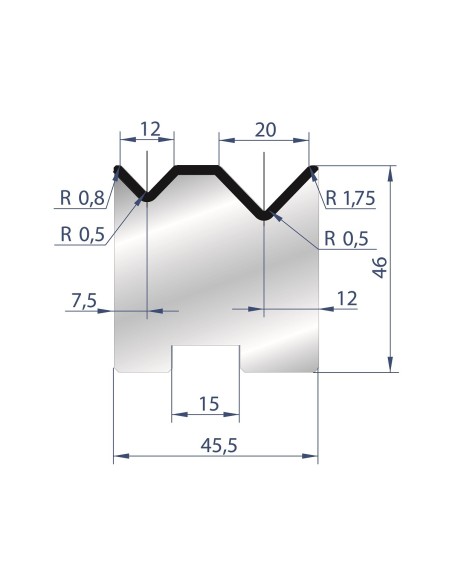2054 - Dies 2V - Self-centering dies 88°