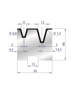 2056 - 2V Dies - Self-centering dies 30°