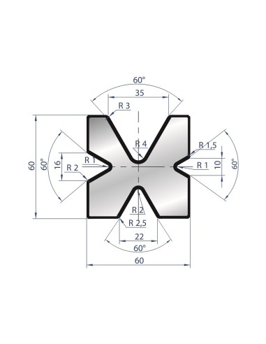 2034 - 4V L Dies - 60°