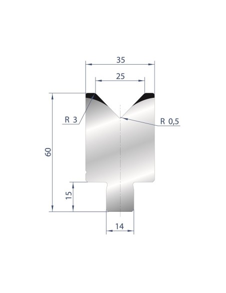 3165 - 1V Dies - Self-centering dies 88°