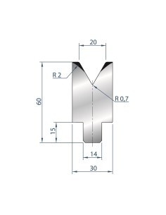 3198 - 1V Dies - Self-centering dies 60°