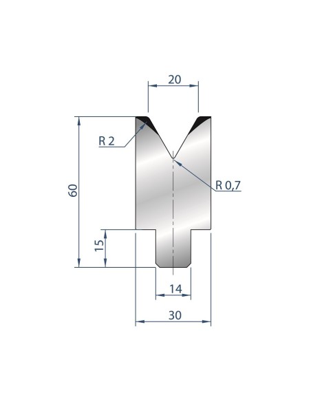 3198 - 1V Dies - Self-centering dies 60°