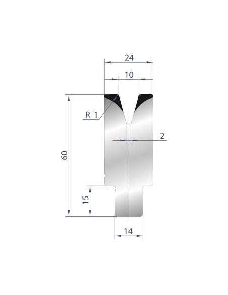 3168 - 1V Dies - Self-centering dies 30°