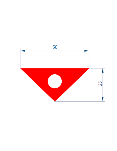 2119 Insert triangulaire perforé en polyuréthane