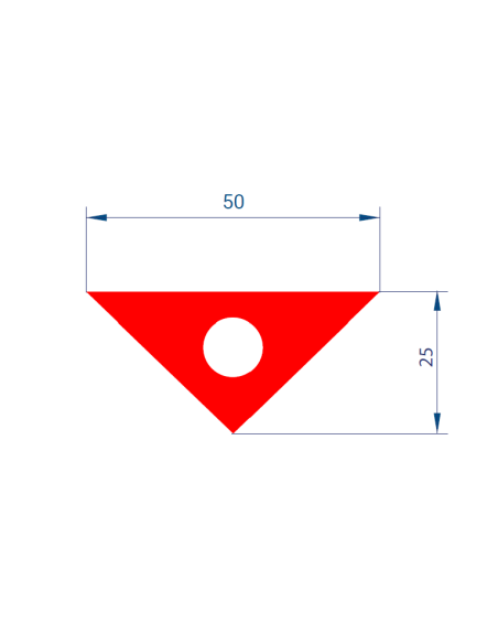 2119 Inserto in poliuretano triangolare forato