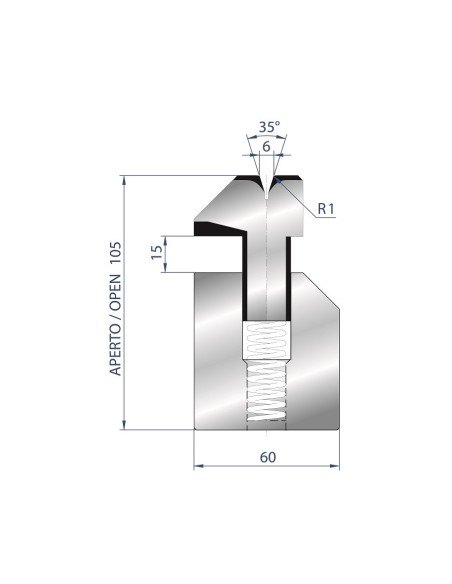 3039 PN- Pneumatic flattening hemming tools 35°