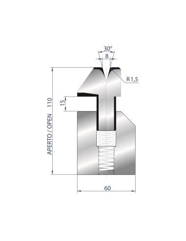 3041 PN- Pneumatic flattening hemming tools 30°
